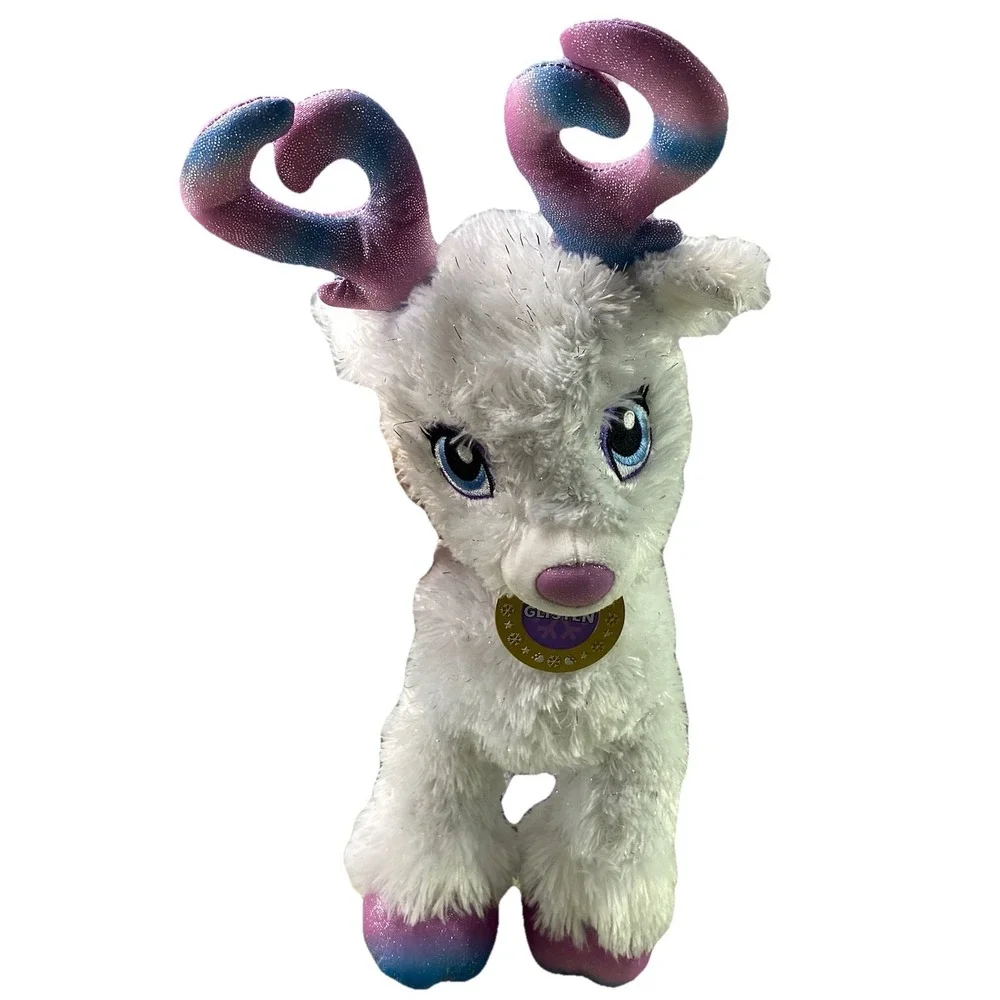 🔥BAB Build A Bear RARE Jumbo Glisten‎ Reindeer Plush Stuffed Animal Toy White
